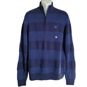 CHAPS Long Sleeve Mock Neck Pullover Striped Knit Sweater Size Men's XL NEW